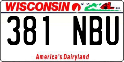 WI license plate 381NBU