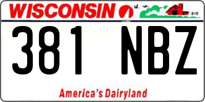 WI license plate 381NBZ