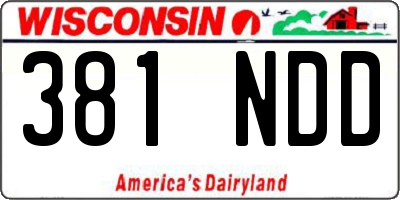 WI license plate 381NDD