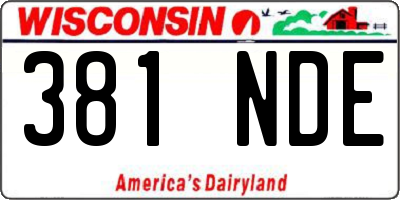 WI license plate 381NDE