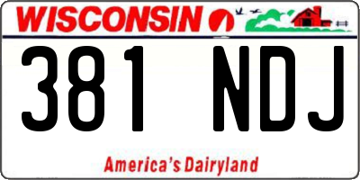WI license plate 381NDJ