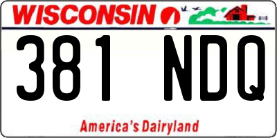WI license plate 381NDQ
