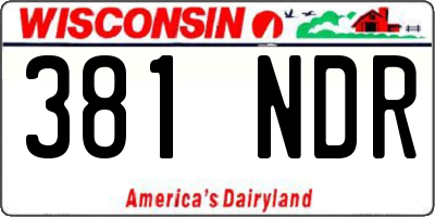 WI license plate 381NDR