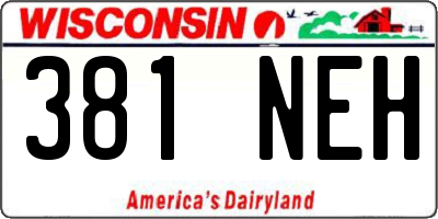 WI license plate 381NEH