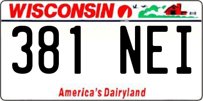 WI license plate 381NEI