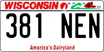 WI license plate 381NEN