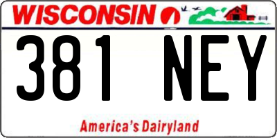 WI license plate 381NEY