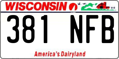 WI license plate 381NFB