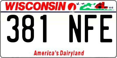 WI license plate 381NFE