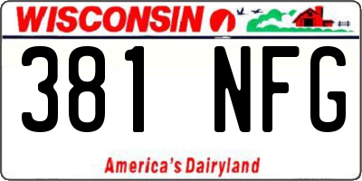 WI license plate 381NFG