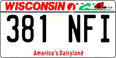 WI license plate 381NFI