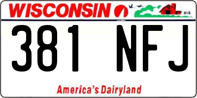 WI license plate 381NFJ