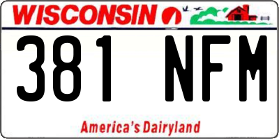 WI license plate 381NFM