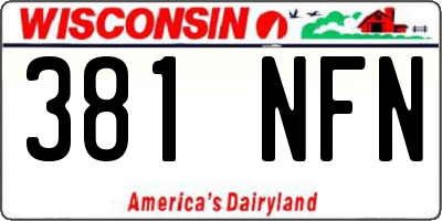 WI license plate 381NFN