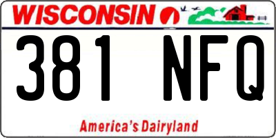 WI license plate 381NFQ