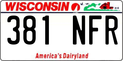 WI license plate 381NFR
