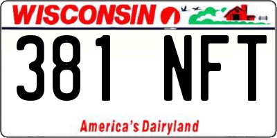 WI license plate 381NFT