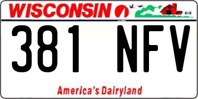 WI license plate 381NFV