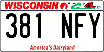 WI license plate 381NFY