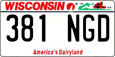 WI license plate 381NGD