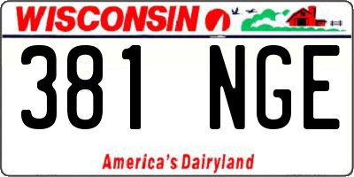 WI license plate 381NGE