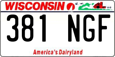 WI license plate 381NGF