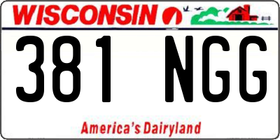 WI license plate 381NGG