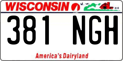WI license plate 381NGH