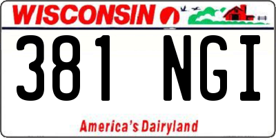 WI license plate 381NGI