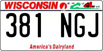 WI license plate 381NGJ
