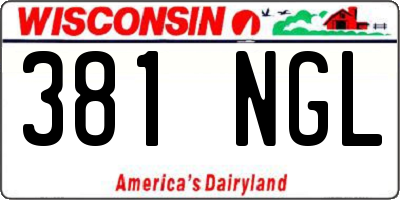 WI license plate 381NGL