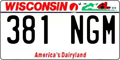 WI license plate 381NGM