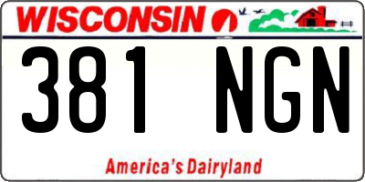 WI license plate 381NGN