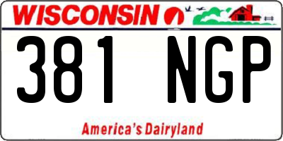 WI license plate 381NGP