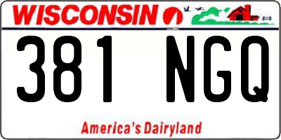 WI license plate 381NGQ