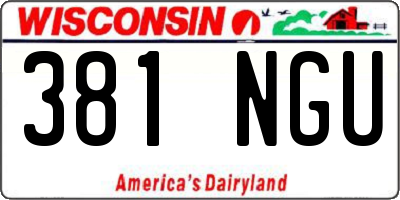 WI license plate 381NGU