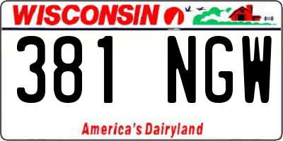 WI license plate 381NGW