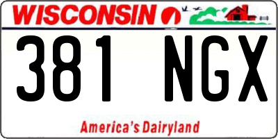 WI license plate 381NGX