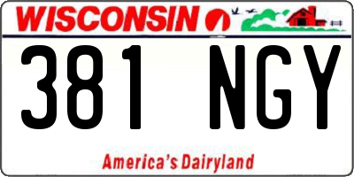 WI license plate 381NGY