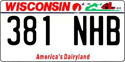WI license plate 381NHB