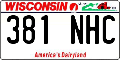 WI license plate 381NHC