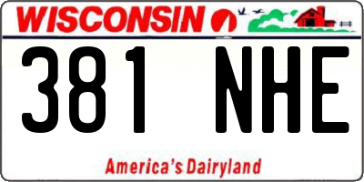 WI license plate 381NHE