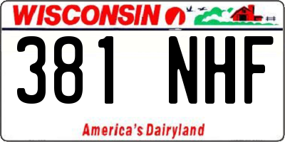 WI license plate 381NHF