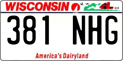 WI license plate 381NHG