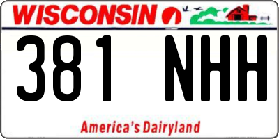 WI license plate 381NHH