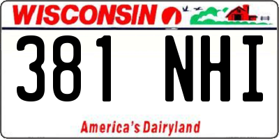 WI license plate 381NHI