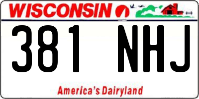 WI license plate 381NHJ
