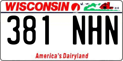 WI license plate 381NHN