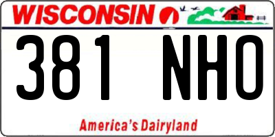 WI license plate 381NHO