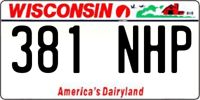 WI license plate 381NHP